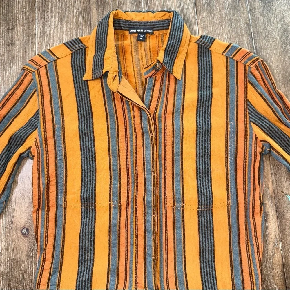 James Perse Short Vintage Jumpsuit Striped Romper Cotton